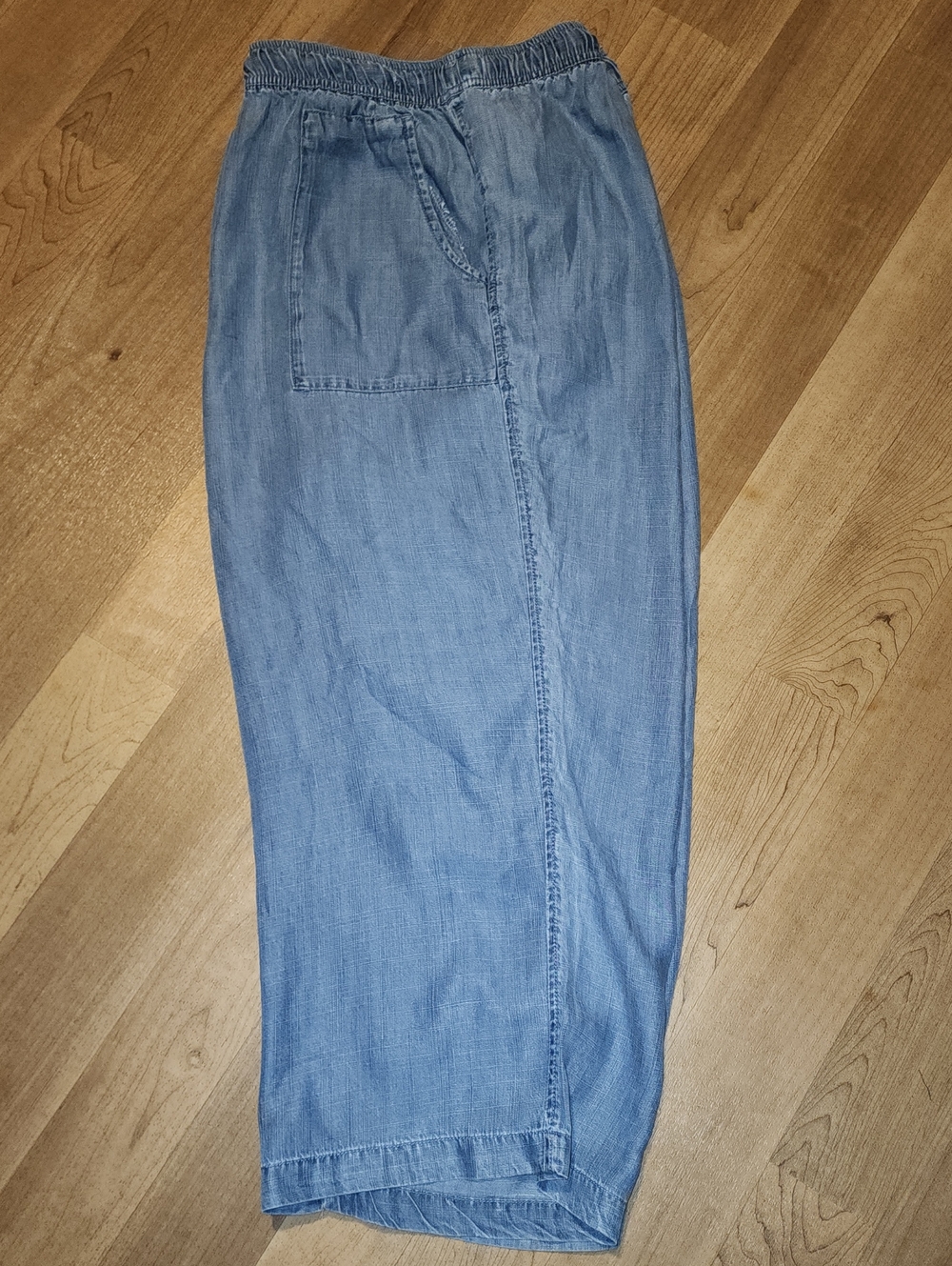 Workshop Republic Clothing Light Blue Cropped Wide-Leg Pants